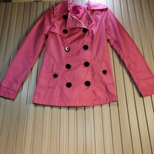 Pink Envelope Womens Double Breasted Trench Coat Pink XS Lightweight Jacket